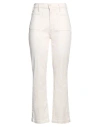 Mother The Hustler Ankle Fray Jeans In White
