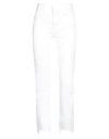 Mother The Hustler Ankle Fray White Cotton Jeans In White