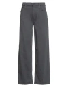 Mother Woman Pants Black Size 26 Cotton, Lyocell, Linen, Elastane In Gray