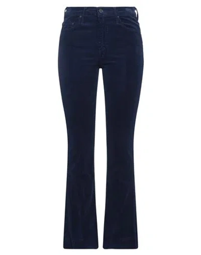 Mother Woman Pants Navy Size 27 Cotton, Polyester, Elastane In Navy Blue