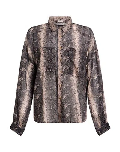 Mother Woman Shirt Taupe Size M Cotton In Grey