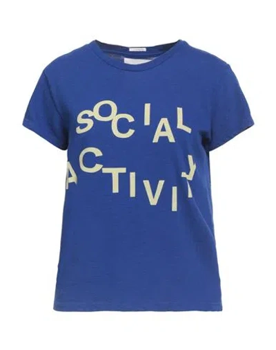 Mother Woman T-shirt Bright Blue Size M Cotton