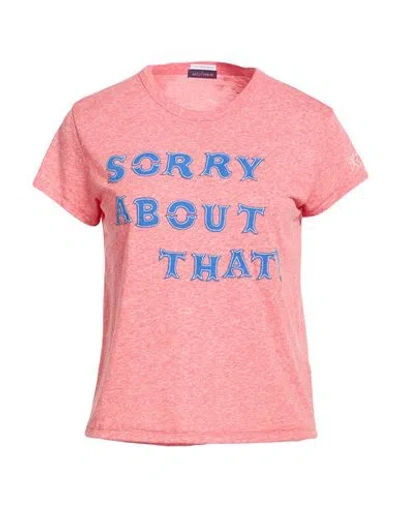 Mother Woman T-shirt Coral Size Xs Polyester, Cotton, Viscose In Pink