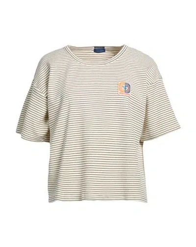 Mother Woman T-shirt Off White Size Xs Cotton, Elastane In Brown