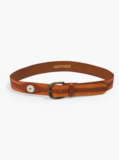 Mother Women's 2 Tone Leather Belt In Natural And Cognac In Brown