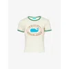 Mother The Itty Bitty Ringer Cropped Tee In Ahc - Amalfi Beach Coast