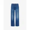 Mother The Rambler Ankle Wide Leg Jeans In Coastal Colors