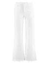Mother The Hustler Patch Pocket Raw Hem High Waist Ankle Flare Jeans In White