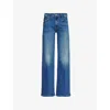 Mother Womens Different Strokes The Maven Sneak Straight-leg Mid-rise Jeans In Different Strokes