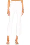 Mother The Insider High Rise Crop Step Fray Bootcut Jeans In Cream Puff In White