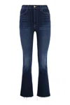 Mother Low Rise Kick Flared Jeans In Denim