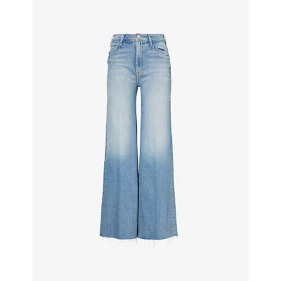 MOTHER WOMENS I CONFESS THE HUSTLER RAW-HEM WIDE-LEG MID-RISE STRETCH-DENIM JEANS