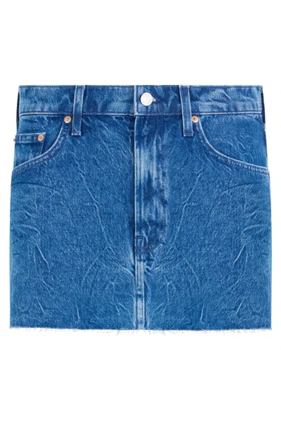 Mother Women's Mini Denim Skirt In Blue