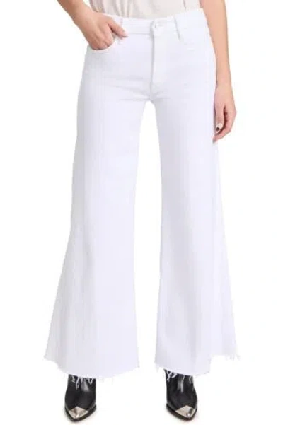 Pre-owned Mother Women Pants The Roller Fray Jeans Fairest Of The Them All White