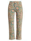 MOTHER WOMEN'S RAMBLER PRINTED ANKLE-CROP JEANS