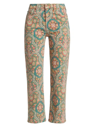 Mother Women's Rambler Printed Ankle-crop Jeans In Under The Rug