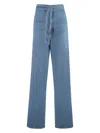 Mother Snacks! The Fold In Funnel Wide-leg Jeans In Denim
