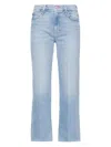 Mother The Hustler Roller Fray Mid-rise Wide-leg Jeans In Denim