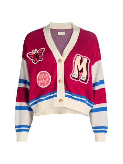 Mother Women's The Boxy Colorblocked Graphic Cardigan