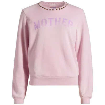 Mother Women's The Camper Pale Orchid Pullover Sweater,  Stud In Pink
