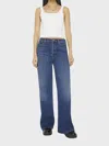 Mother Womens Perfectly Imperfect The Tomcat Roller Skimp Wide-leg Denim Jeans In Blue