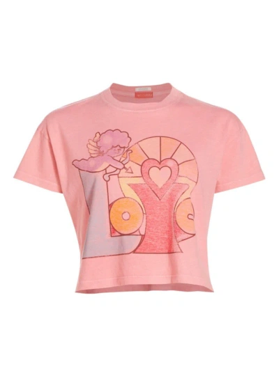 Mother Kids' Women's The Grab Bag Cropped T-shirt In Love Cupid