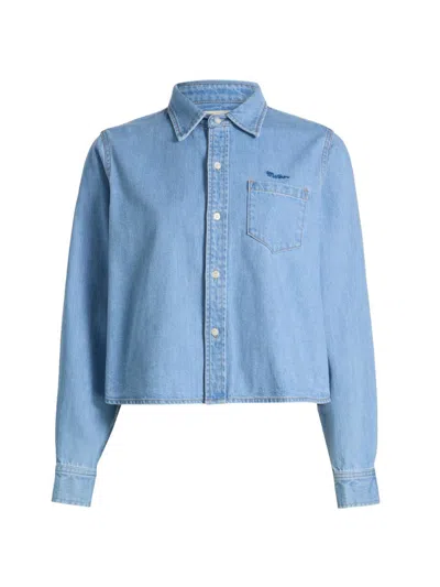 Mother Women's The Honor Roll Denim Shirt In Blue