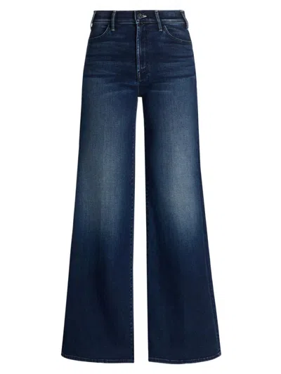 Mother Women's The Hustler Roller Sneak High-rise Flare Jeans In Blue