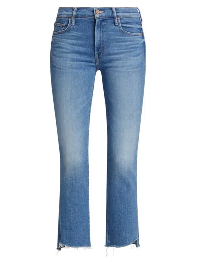 Mother Women's The Insider Crop Step Fray Jeans In Blue