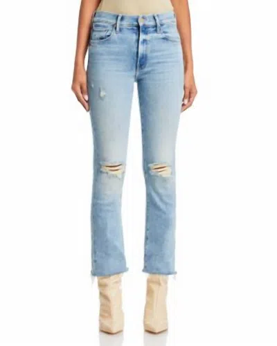 Mother Women's The Insider Flood Fray Distressed Jeans In Peak A Boo In Blue