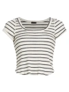 MOTHER WOMEN'S THE ITTY BITTY COTTON-BLEND SCOOPNECK TOP
