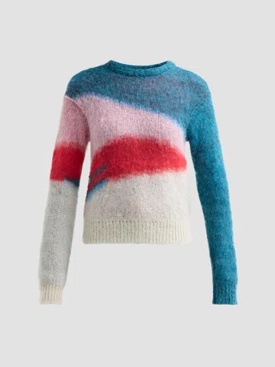 Mother Women's The Moodswing Colorblocked Mohair-blend Sweater In Pink