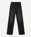 Mother Women's The Rambler Zip High-rise Straight-leg Heel Jeans In Black