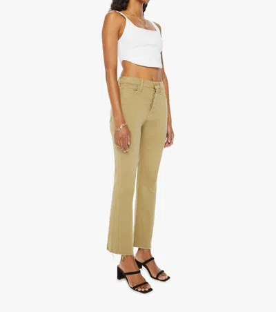 Mother Women's The Tripper Flood Fray Pant In Cedar Playdate In Yellow