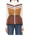 Mother Threes Company Collegiate Cowpoke Vest In White/tan In Multi
