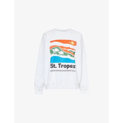 Mother Womens Trz - St Tropez The Biggie Concert Cotton-jersey Sweatshirt In Trz - St Tropez
