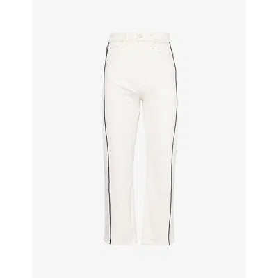 Mother Womens  The Half-piped Ankle Wide-leg High-rise Stretch-denim Jeans In Act Natural