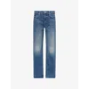 Mother Womens After Midnight The Reifler Straight-leg Denim Jeans In Blue