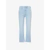 Mother Womens Balls In Your Court The Hustler Ankle Fray Cotton-blend Jeans In Balls In Your Court