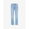 Mother Womens Dazzler Ankle Fray Cotton-blend Jeans Blessing In Disguise In Blessing In Disguise
