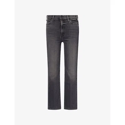 Mother Womens Can You Call My Phone The Hustler Ankle Flared Denim Jeans In Multi