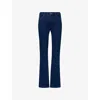 Mother Womens  The Outsider Sneak Mid-rise Flared Stretch-denim Blend Jeans