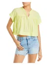 MOTHER WOMENS COTTON CROPPED PULLOVER TOP
