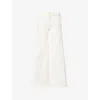 Mother Twister Skimp High-rise Pants Flared Leg Pants In Cream Puffs