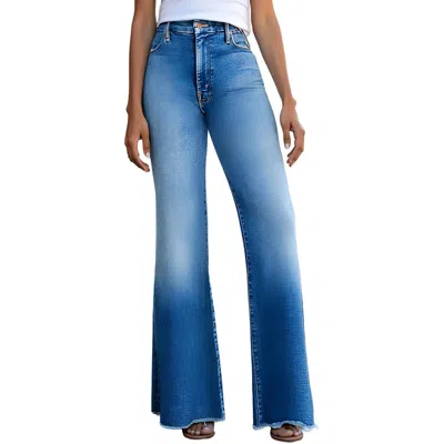 Mother Womens Crop Flare High-waisted Pants In Blue