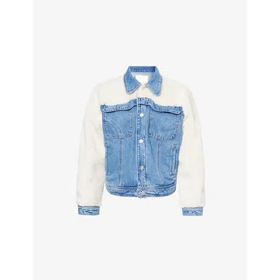 Mother The Backbend Combo Denim Jacket In Deans List