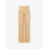 Mother Womens The Bees Knees Finder Sneak Straight-leg Denim Jeans Devil Doesnt Care In Brown