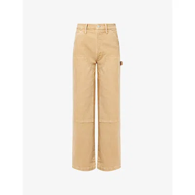 MOTHER WOMENS THE BEES KNEES FINDER SNEAK STRAIGHT-LEG DENIM JEANS DEVIL DOESNT CARE