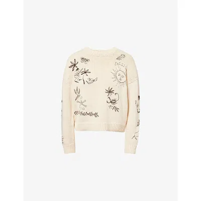 Mother Womens Drawings In The Sand The Cotton Knit Jumper In Neutral