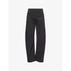 Mother Womens Faded Black The Half-pipe Flood Stretch-denim Blend Jeans In Black